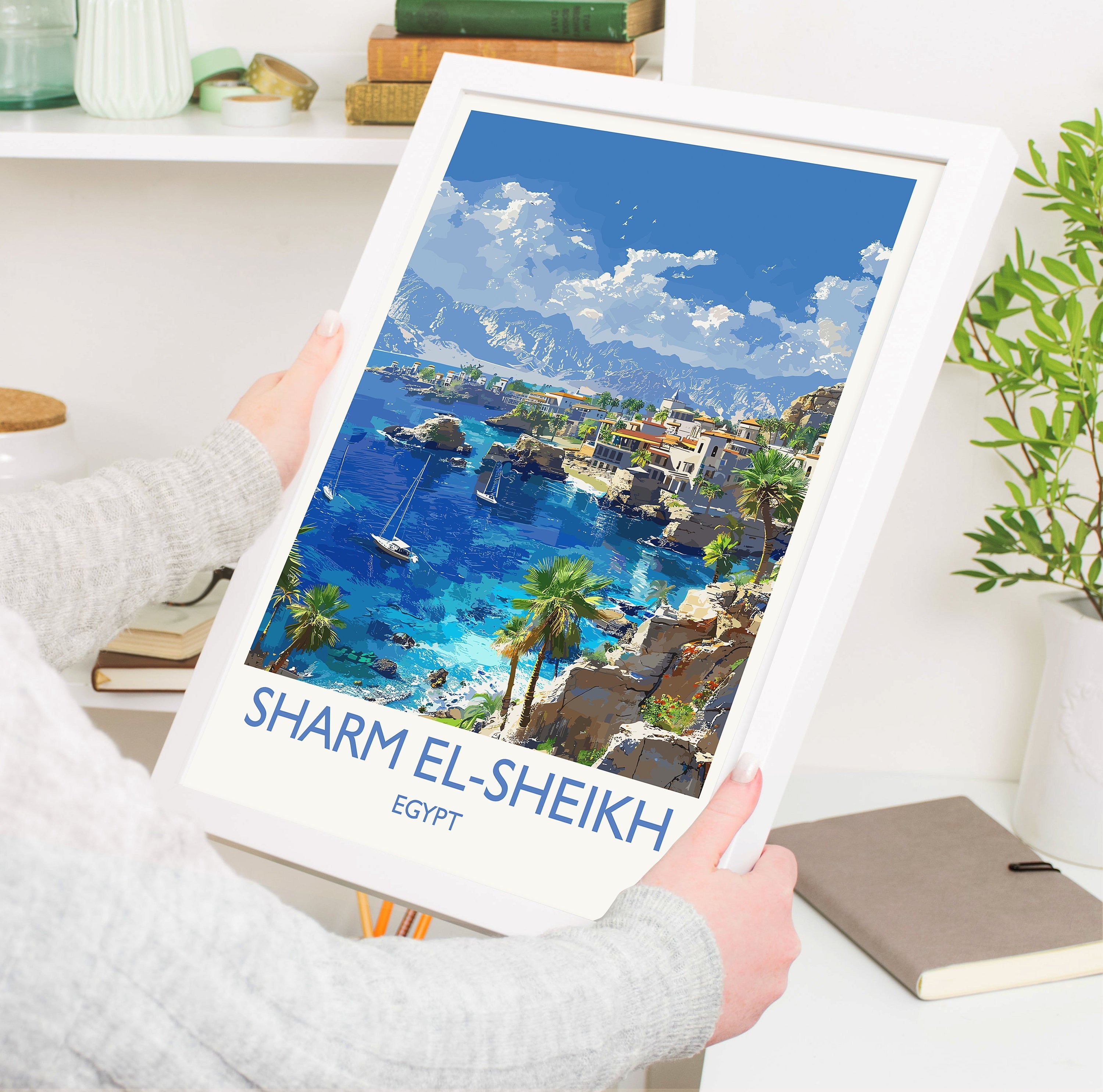 Sharm El-Sheikh Travel Print, Travel Poster of Sharm El-Sheikh, Egypt Art Lovers Gift, Sharm El-Sheikh Wall Art NQ Media Designs