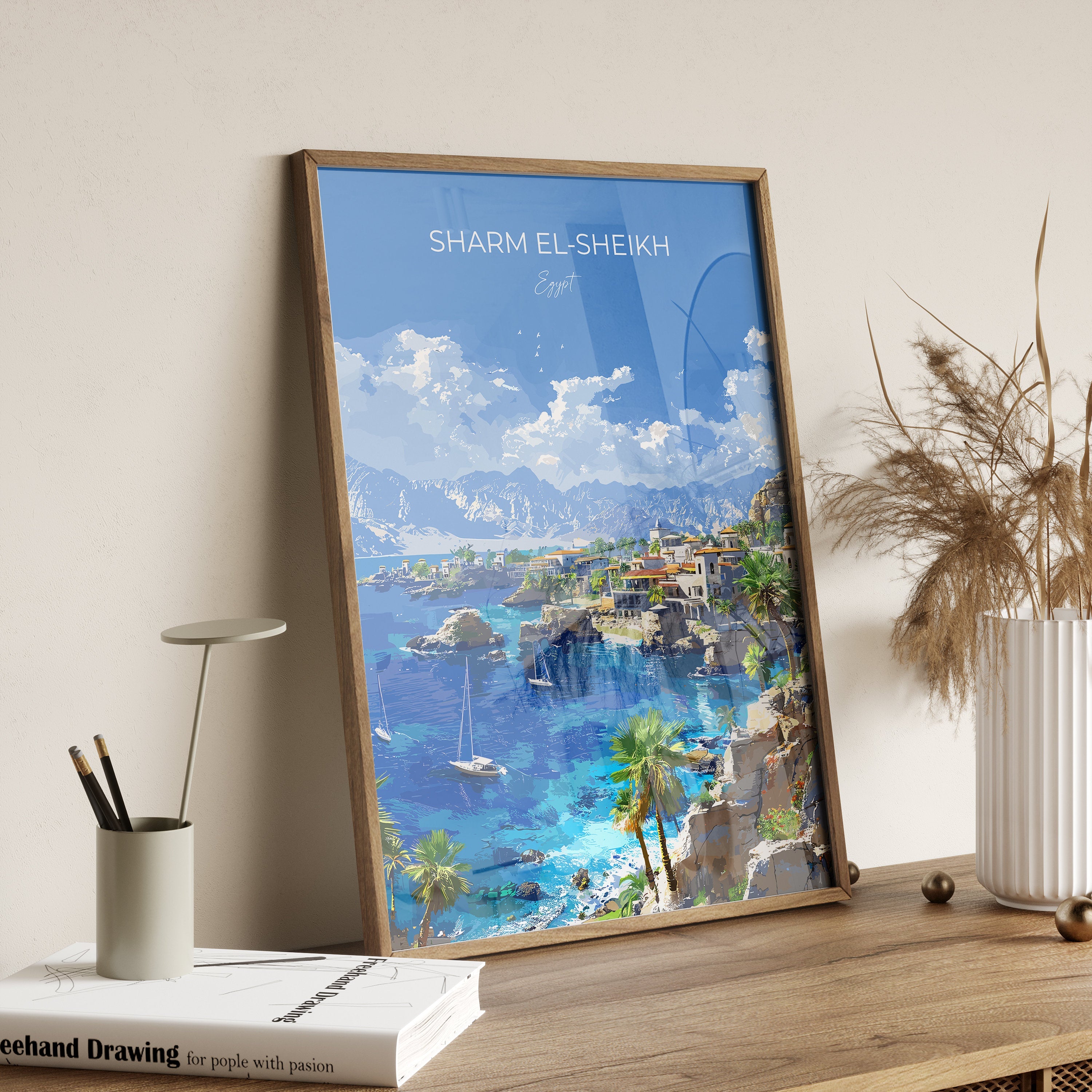 Sharm El-Sheikh Travel Poster, Travel Print of Sharm El-Sheikh, Egypt Art Lovers Gift, Sharm El-Sheikh Wall Art NQ Media Designs