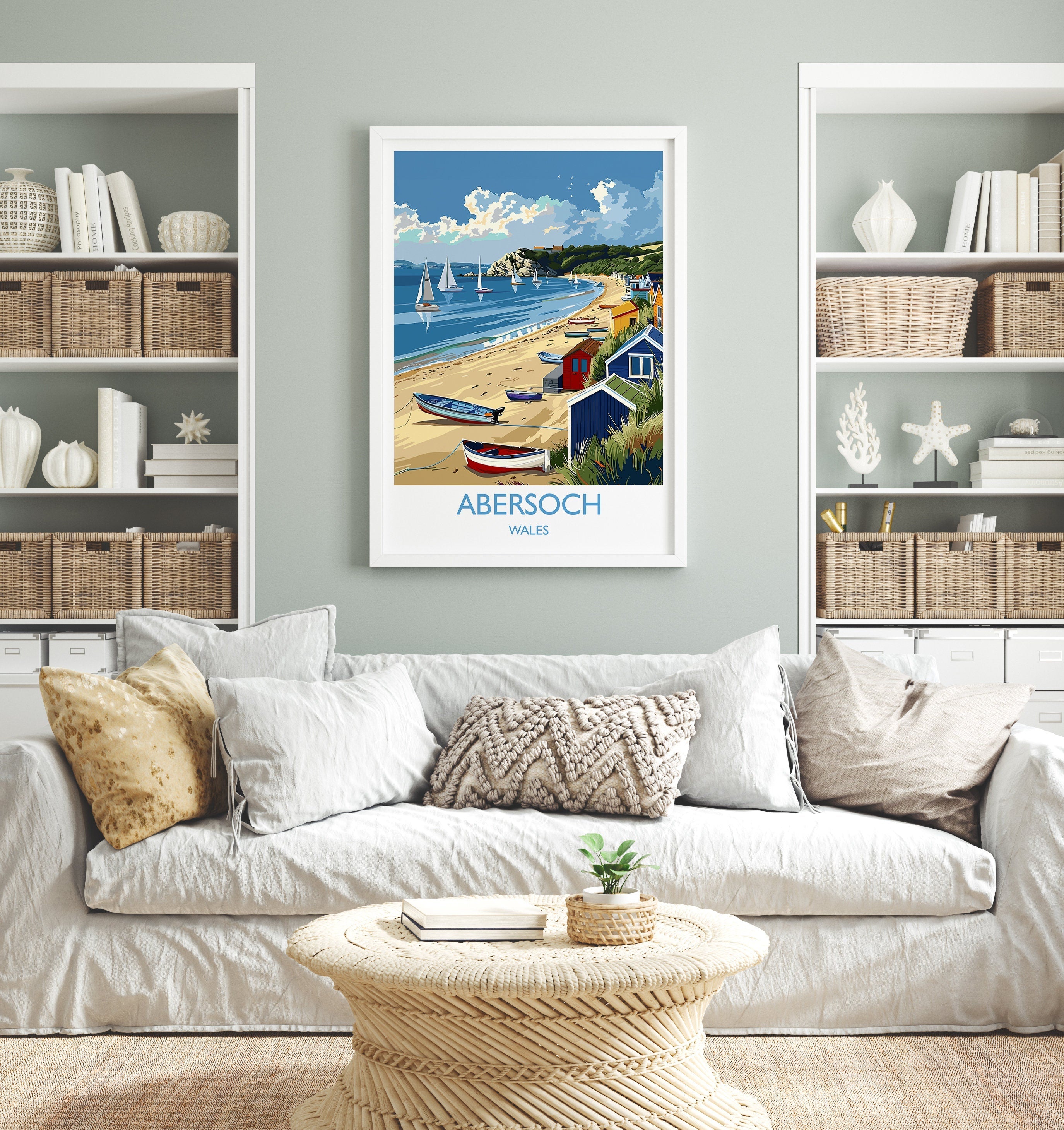 Abersoch Travel Print Wall Art, Abersoch Travel Poster, Wales, Welsh Art, Abersoch Art lovers Gift, Wall Art Print NQ Media Designs
