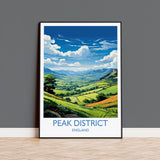 Peak District Travel Print Wall Art, Travel Poster of Peak District, Peak District Art Lovers Gift, English Countryside NQ Media Designs