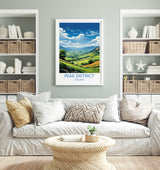 Peak District Travel Print Wall Art, Travel Poster of Peak District, Peak District Art Lovers Gift, English Countryside NQ Media Designs