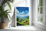Peak District Travel Poster Wall Art, Travel Print of Peak District, Peak District Art Lovers Gift, English Countryside NQ Media Designs