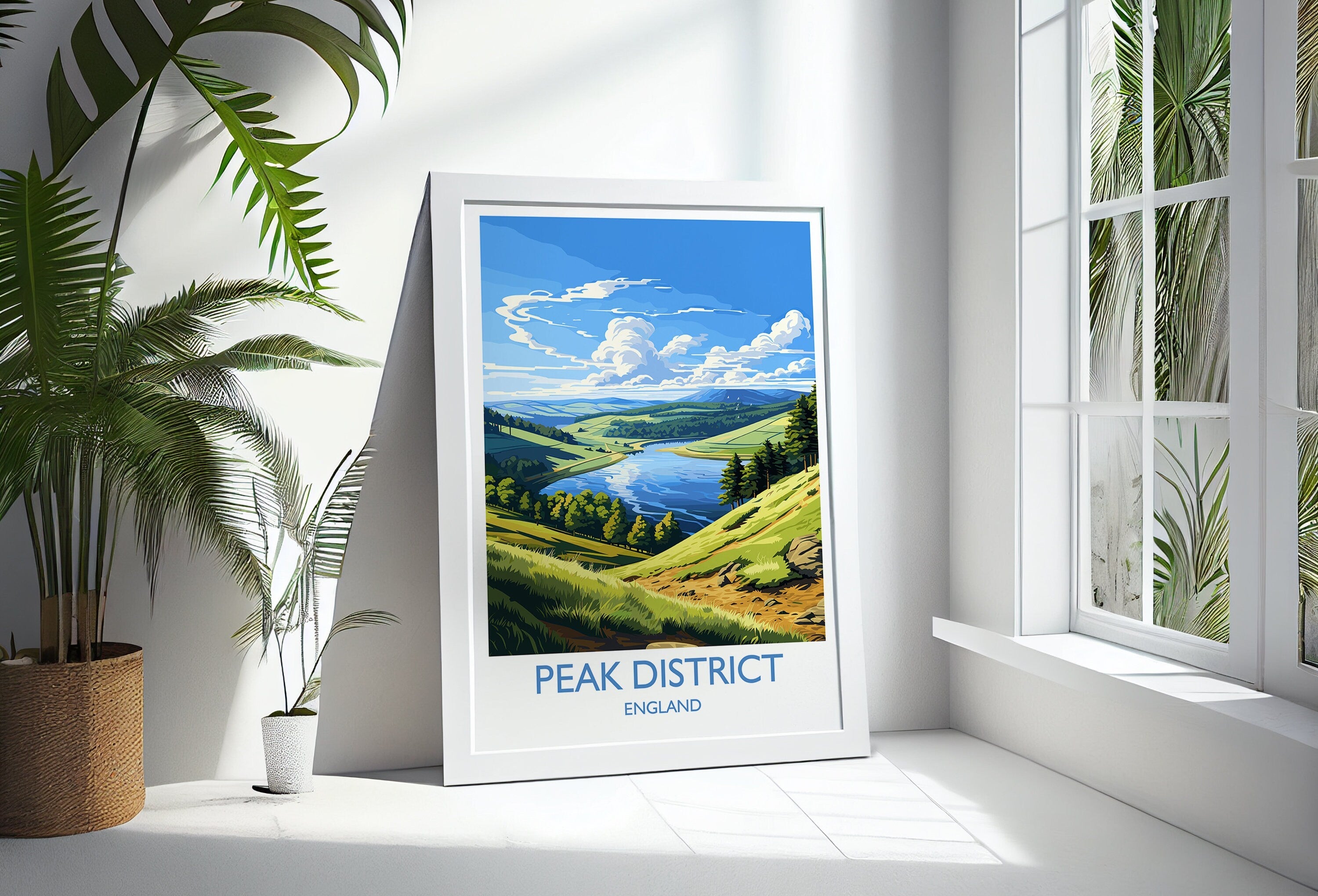 Peak District Travel Print Wall Art, Travel Poster of Peak District, Peak District Art Lovers Gift, English Countryside NQ Media Designs