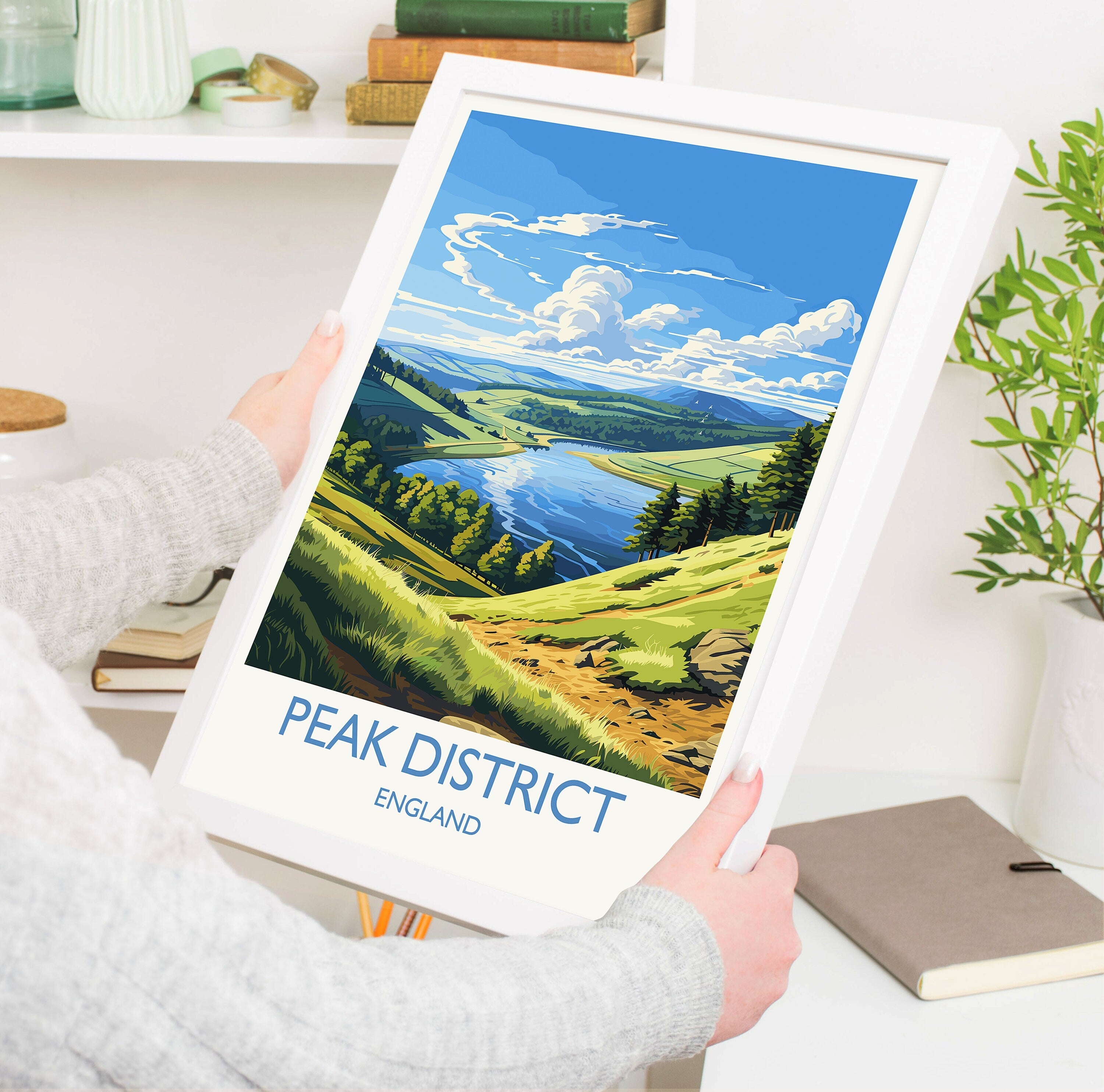 Peak District Travel Print Wall Art, Travel Poster of Peak District, Peak District Art Lovers Gift, English Countryside NQ Media Designs