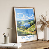 Peak District Travel Print Wall Art, Travel Poster of Peak District, Peak District Art Lovers Gift, English Countryside NQ Media Designs