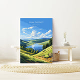 Peak District Travel Poster Wall Art, Travel Print of Peak District, Peak District Art Lovers Gift, English Countryside NQ Media Designs
