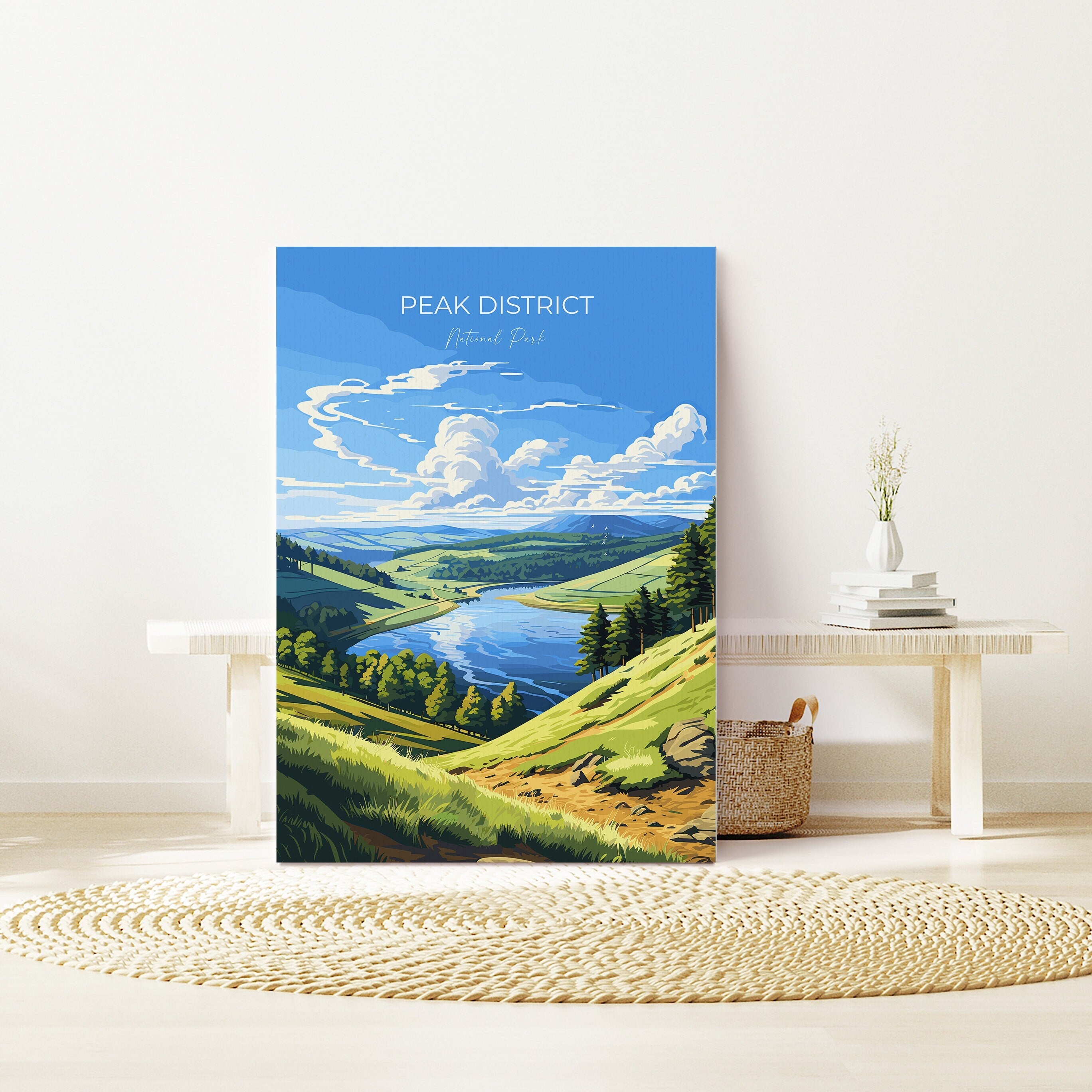 Peak District Travel Poster Wall Art, Travel Print of Peak District, Peak District Art Lovers Gift, English Countryside NQ Media Designs