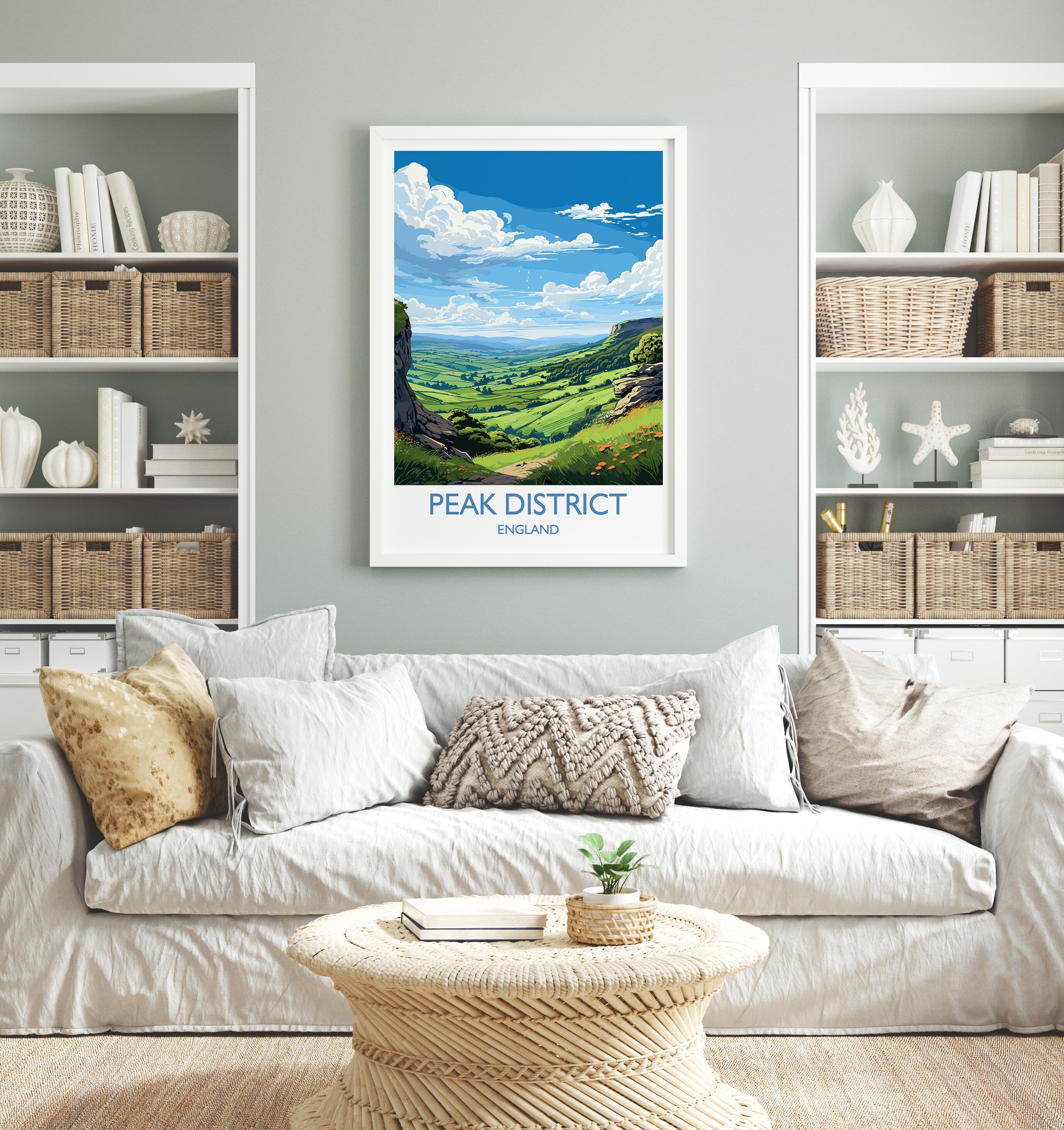 Peak District Travel Print Wall Art, Travel Poster of Peak District, Peak District Art Lovers Gift, English Countryside NQ Media Designs