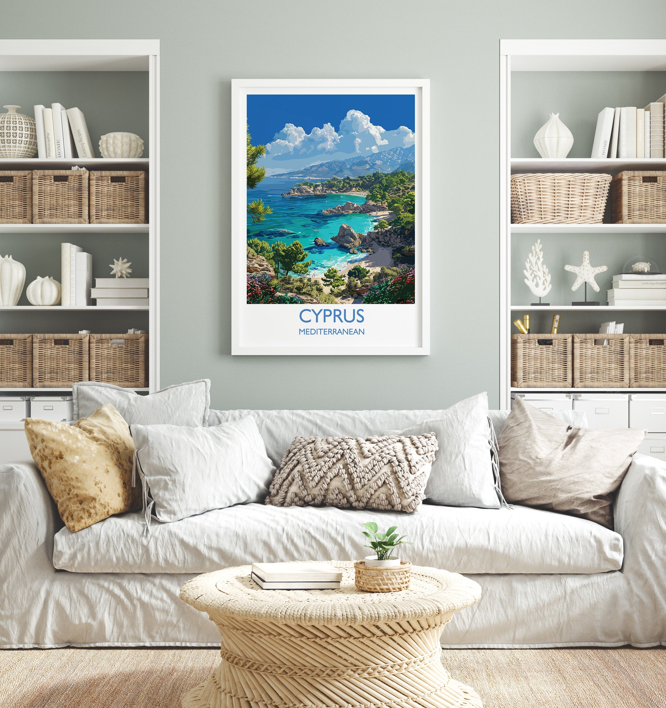 Cyprus Travel Print, Travel Poster of Cyprus, Mediterranean, Cyprus Art Lovers Gift, Cyprus Wall Art NQ Media Designs