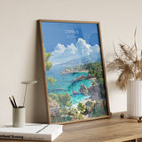 Cyprus Travel Poster, Travel Print of Cyprus, Mediterranean Art, Cyprus Art Lovers Gift, Cyprus Wall Art NQ Media Designs