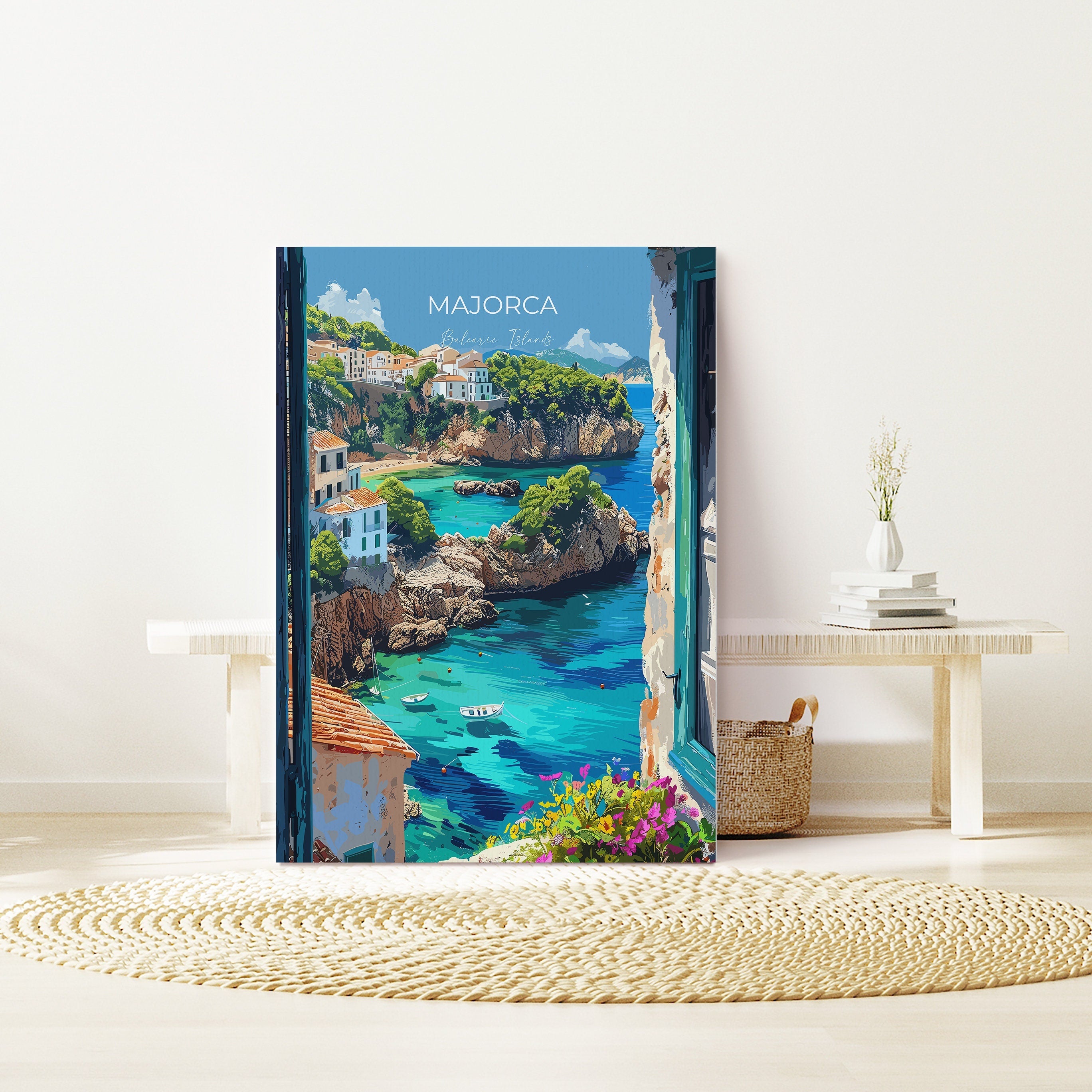 Majorca Travel Poster, Travel Print of Majorca, Balearic Islands Art Lovers Gift, Majorca Wall Art NQ Media Designs