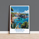 Menorca Travel Print, Travel Poster of Menorca, Balearic Islands Art Lovers Gift, Menorca Wall Art NQ Media Designs