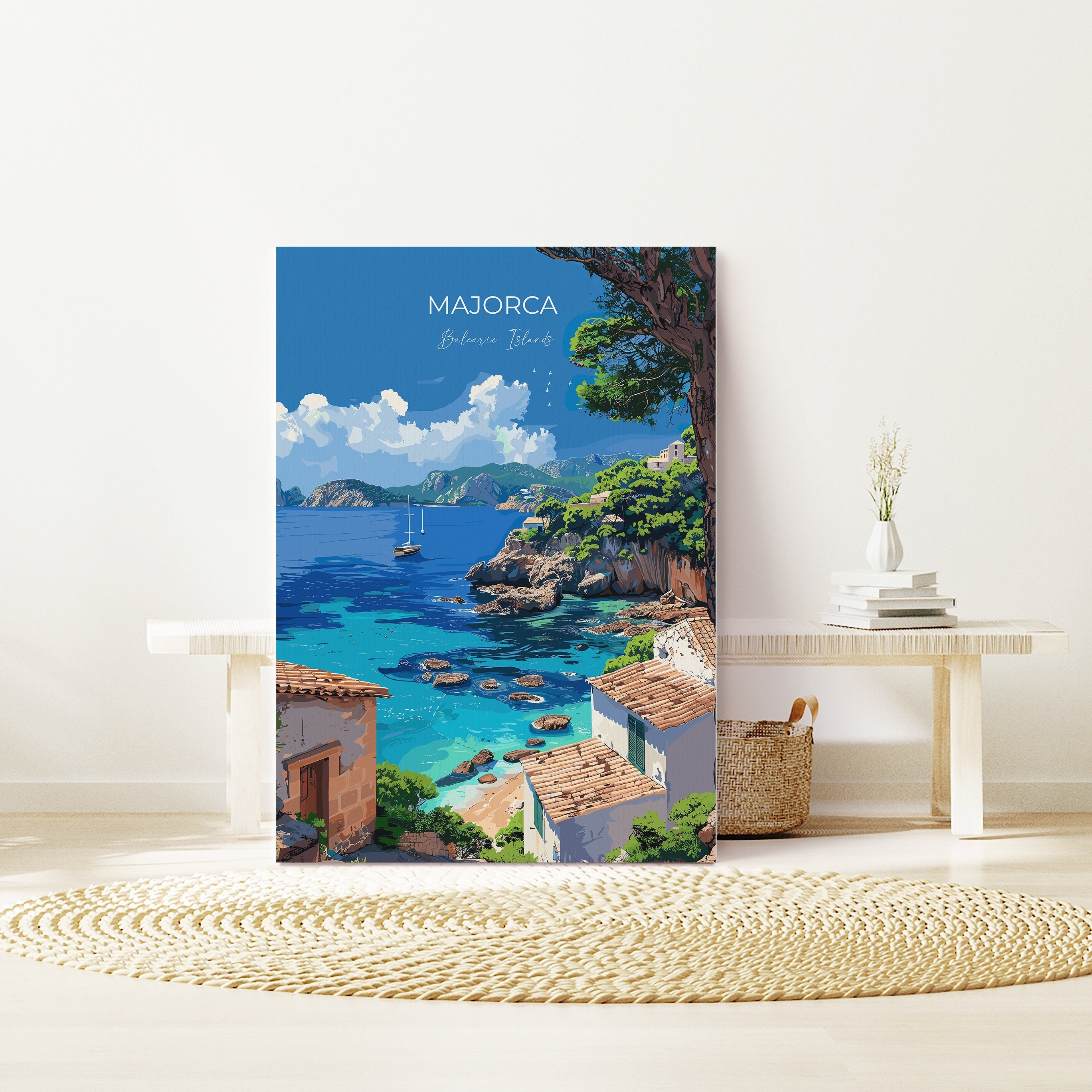 Majorca Travel Poster, Travel Print of Majorca, Balearic Islands Art Lovers Gift, Majorca Wall Art NQ Media Designs