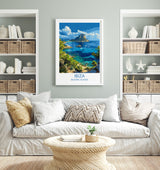 Ibiza Travel Print, Travel Poster of Ibiza, Balearic Islands Art Lovers Gift, Ibiza Wall Art NQ Media Designs