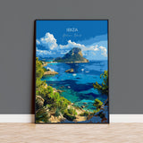 Ibiza Travel Poster, Travel Print of Ibiza, Balearic Islands Art Lovers Gift, Ibiza Wall Art NQ Media Designs