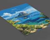 Ibiza Travel Poster, Travel Print of Ibiza, Balearic Islands Art Lovers Gift, Ibiza Wall Art NQ Media Designs