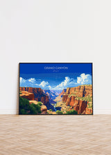 Grand Canyon Landscape Travel Print Wall Art, Travel Poster of Grand Canyon, Grand Canyon Art Lovers Gift, Arizona, USA Travel Art NQ Media Designs