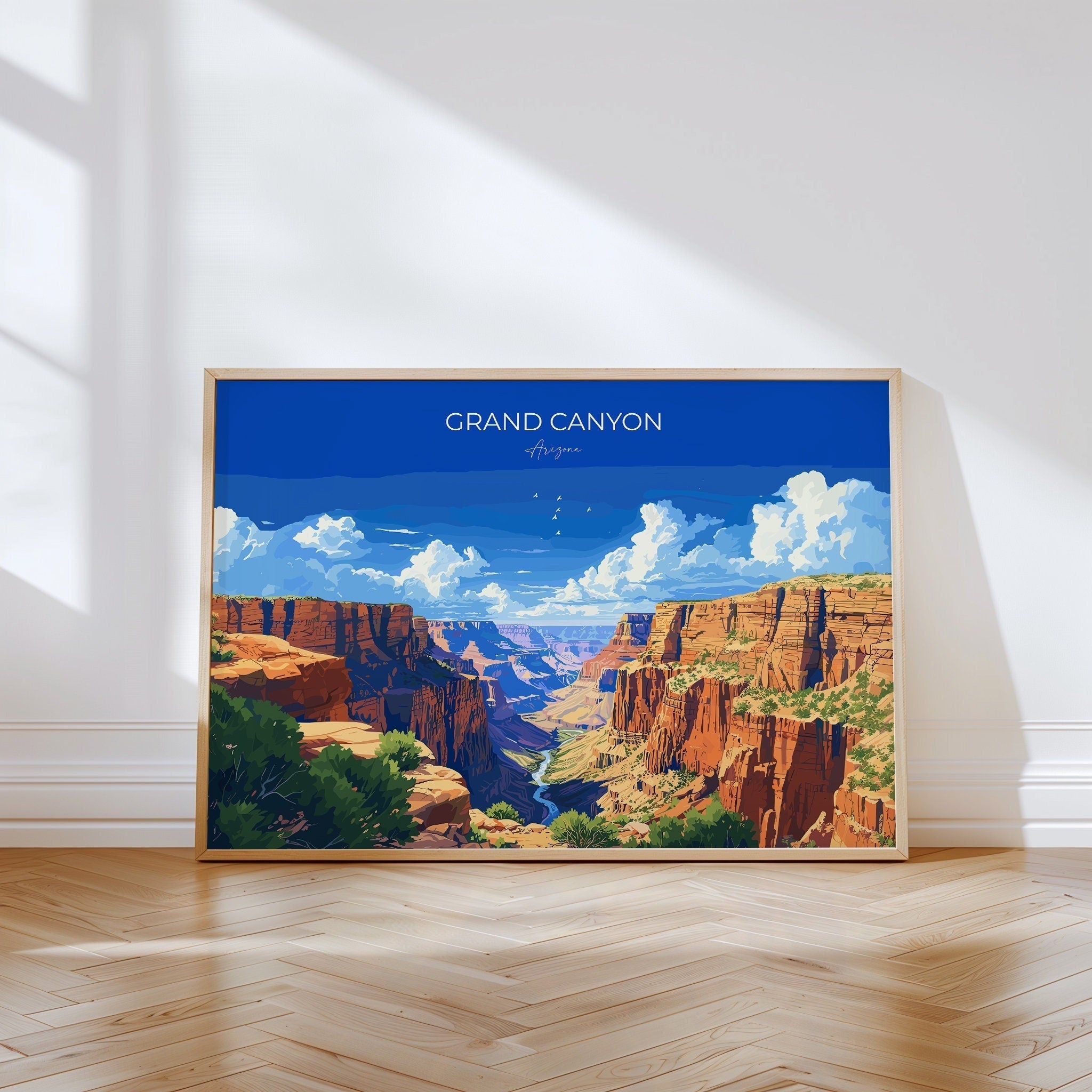 Grand Canyon Landscape Travel Print Wall Art, Travel Poster of Grand Canyon, Grand Canyon Art Lovers Gift, Arizona, USA Travel Art NQ Media Designs
