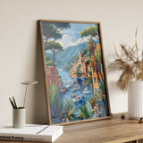 Portofino Travel Print Wall Art, Travel Poster of Portofino, Portofino Art Lovers Gift, Italy, Italian Art Gift NQ Media Designs