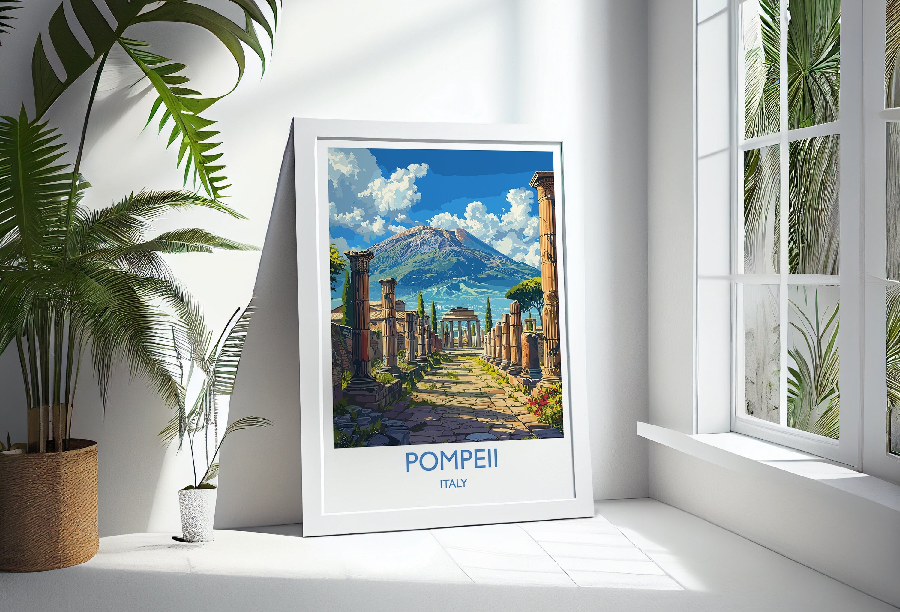 Pompeii Travel Poster Wall Art, Travel Print of Pompeii, Pompeii Art Lovers Gift, Italy, Italian Art Gift NQ Media Designs
