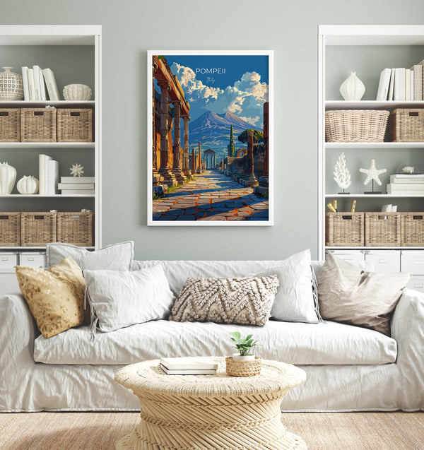 Pompeii Travel Print Wall Art, Travel Poster of Pompeii, Pompeii Art Lovers Gift, Italy, Italian Art Gift