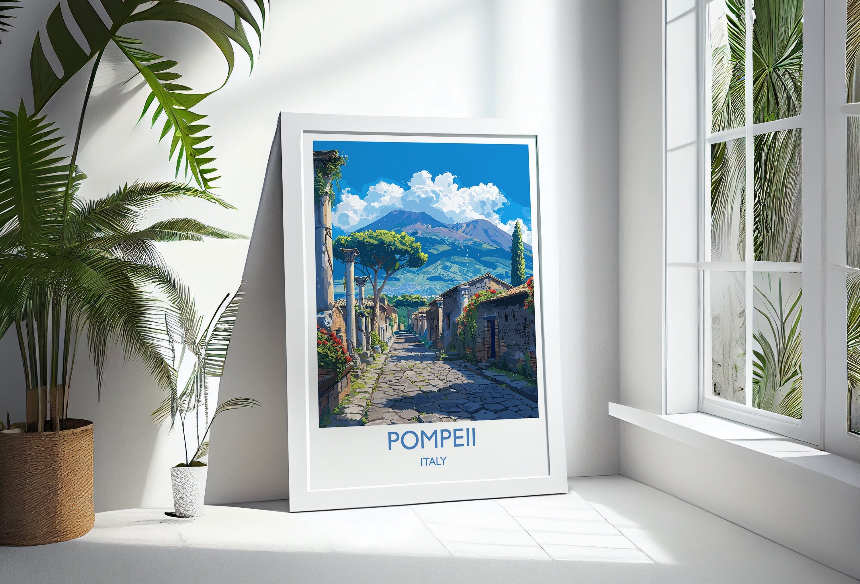 Pompeii Travel Poster Wall Art, Travel Print of Pompeii, Pompeii Art Lovers Gift, Italy, Italian Art Gift NQ Media Designs