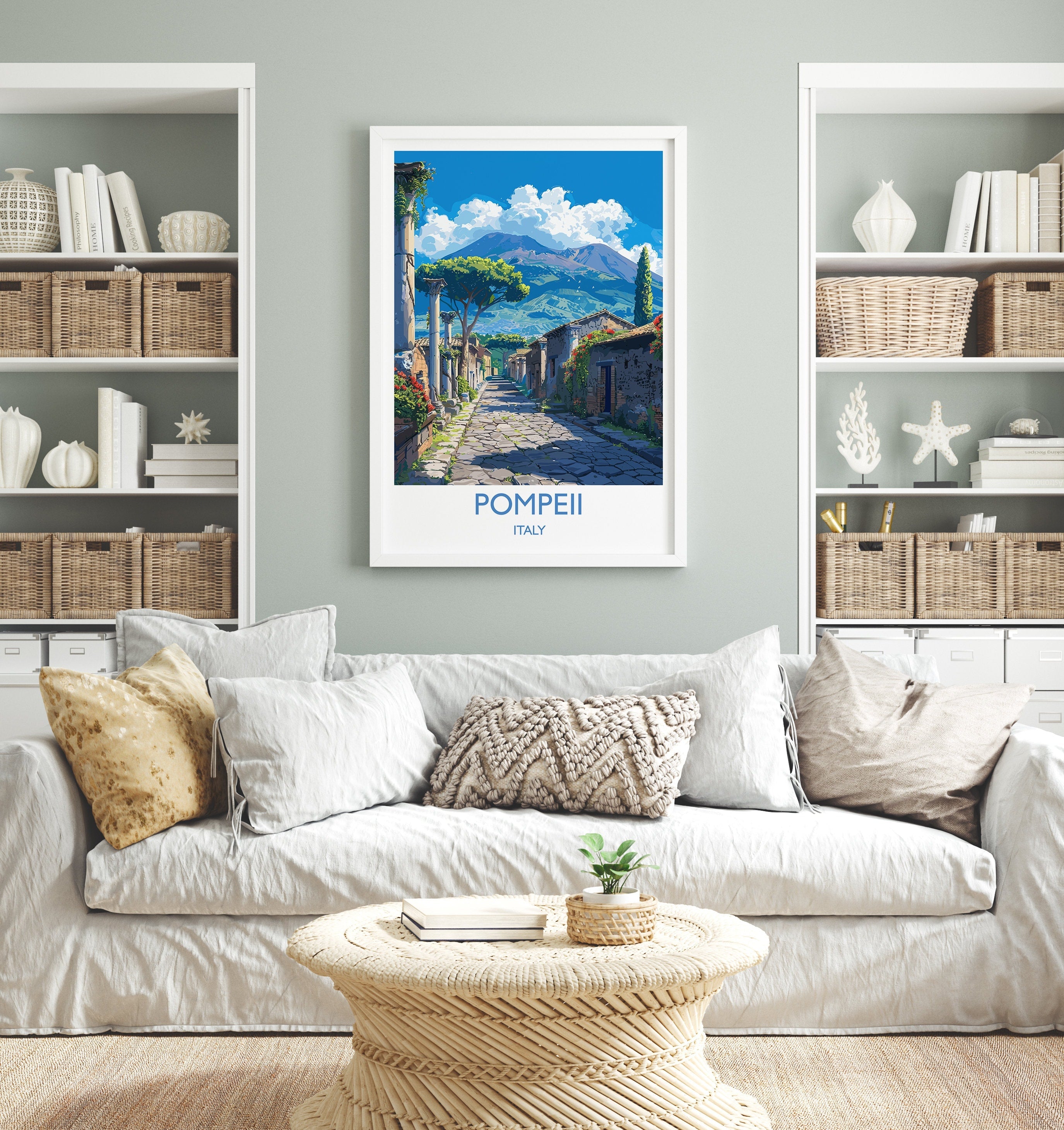 Pompeii Travel Poster Wall Art, Travel Print of Pompeii, Pompeii Art Lovers Gift, Italy, Italian Art Gift NQ Media Designs