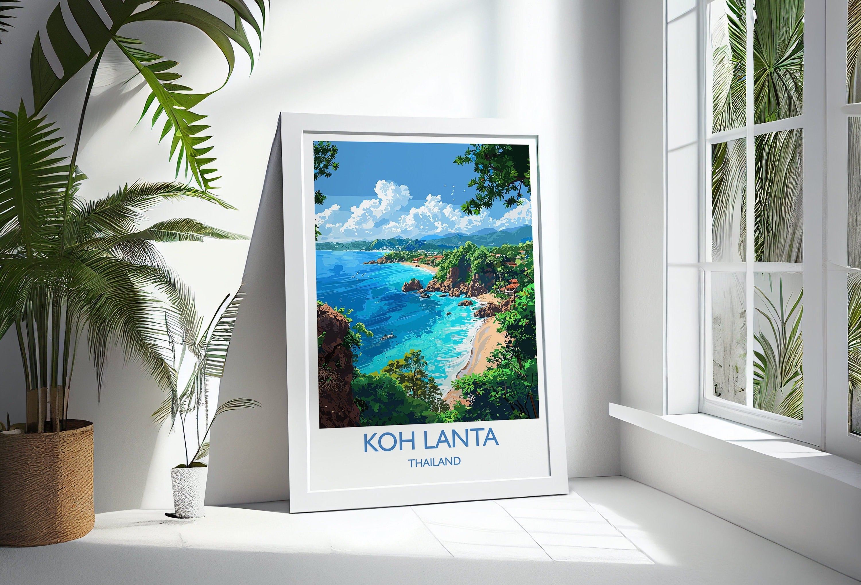 Koh Lanta Travel Print, Travel Poster of Koh Lanta, Thailand, Koh Lanta Art Lovers Gift, Wall Art Print NQ Media Designs