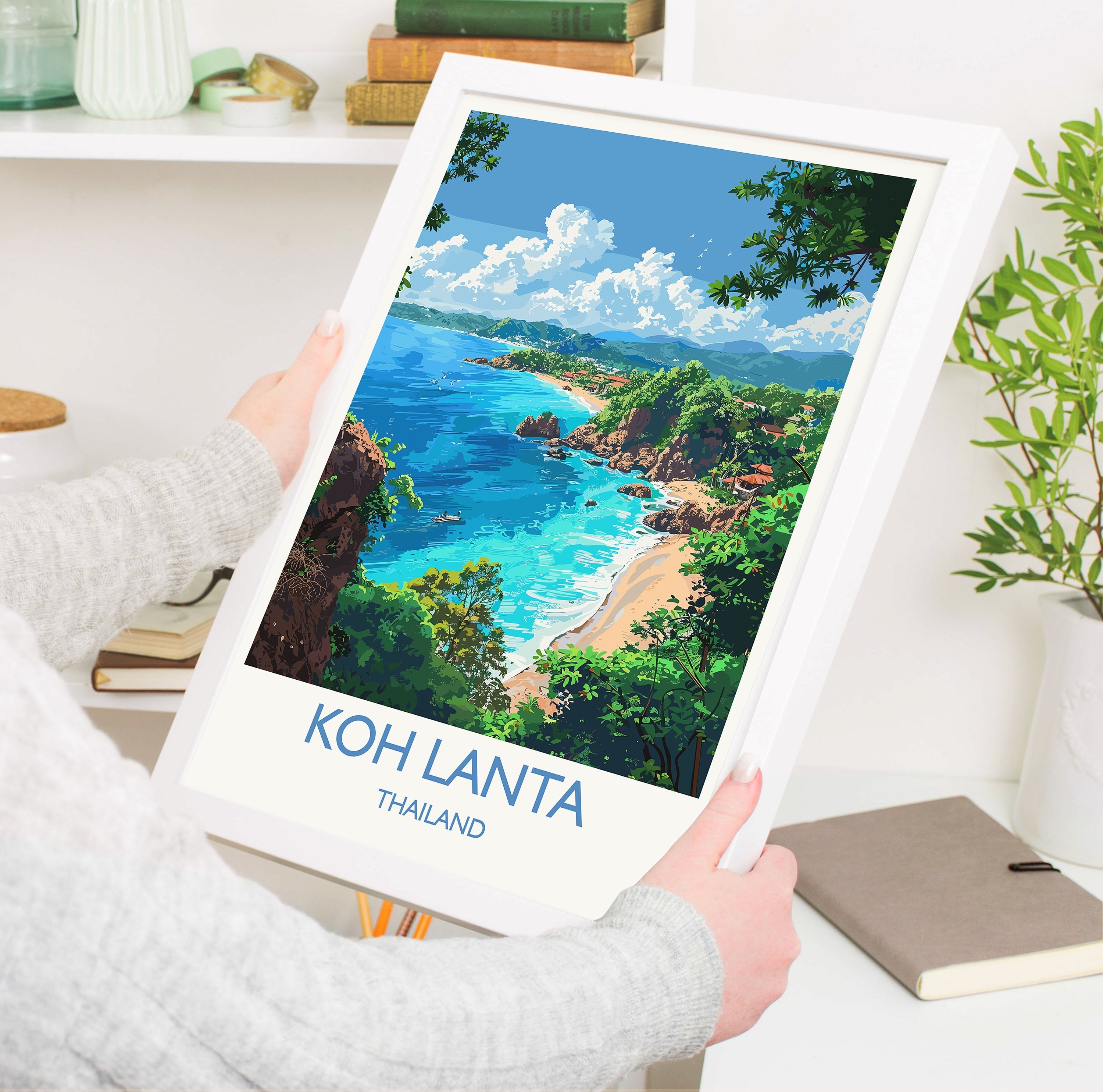 Koh Lanta Travel Print, Travel Poster of Koh Lanta, Thailand, Koh Lanta Art Lovers Gift, Wall Art Print NQ Media Designs