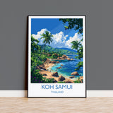 Koh Samui Travel Print, Travel Poster of Koh Samui, Thailand, Koh Samui Art Lovers Gift, Wall Art Print NQ Media Designs