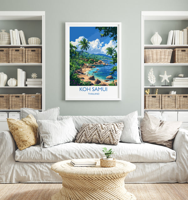 Koh Samui Travel Print, Travel Poster of Koh Samui, Thailand, Koh Samui Art Lovers Gift, Wall Art Print