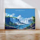 Niagara Falls Travel Poster Wall Art, Landscape Travel Print of Niagara Falls, Niagara Falls Art Lovers Gift, Canada, Travel Wall Art Gift NQ Media Designs