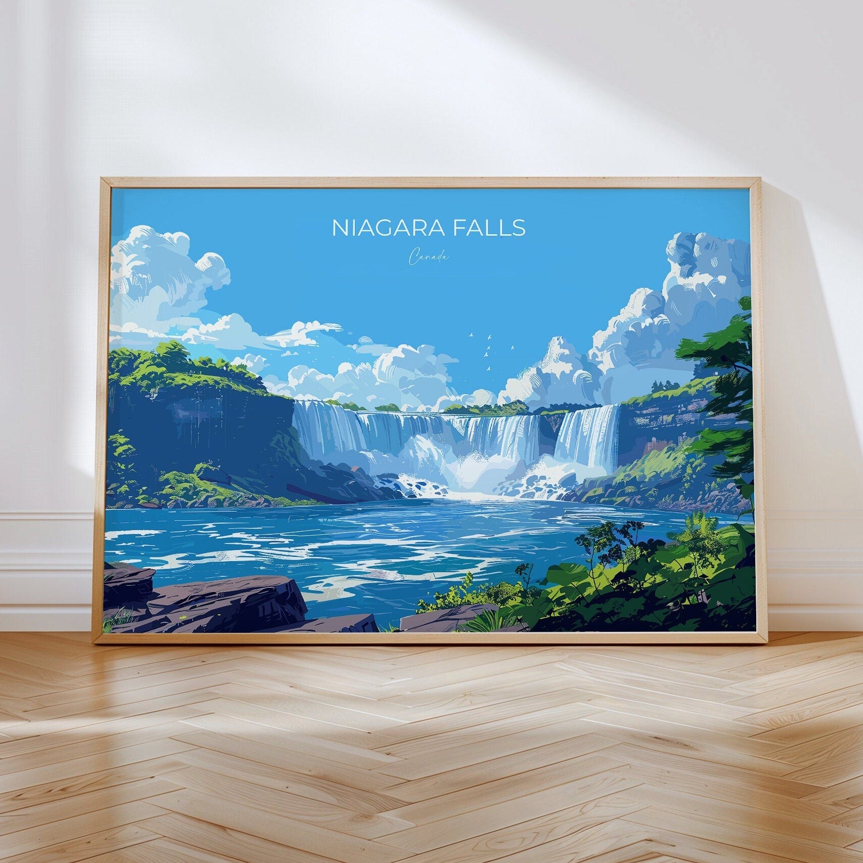 Niagara Falls Travel Poster Wall Art, Landscape Travel Print of Niagara Falls, Niagara Falls Art Lovers Gift, Canada, Travel Wall Art Gift NQ Media Designs