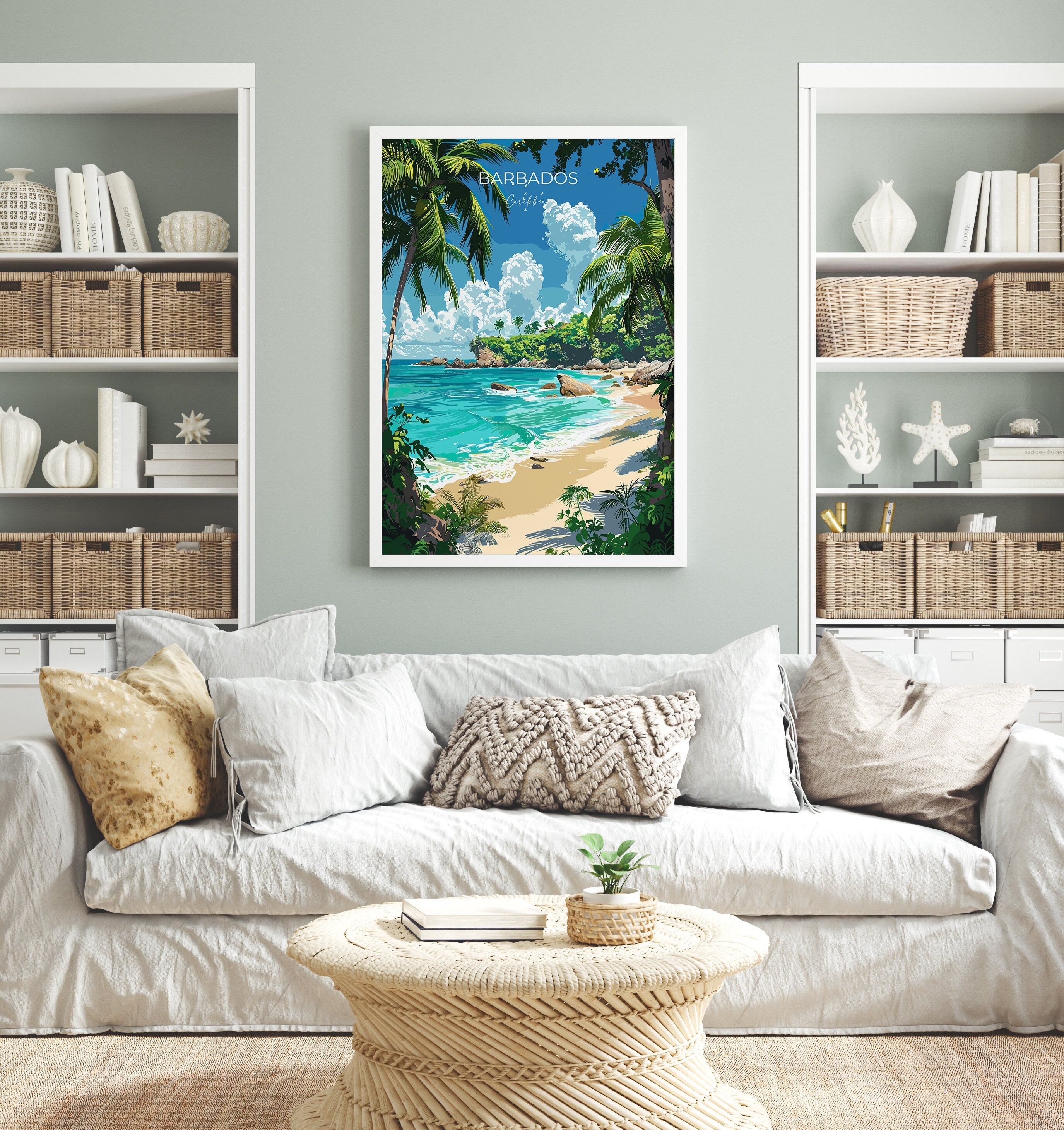 Barbados Travel Poster, Travel Print of Barbados, Caribbean, Barbados Art Lovers Gift, Caribbean Gift, Wall Art Print NQ Media Designs