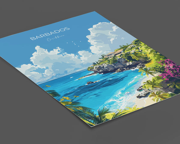 Barbados Travel Poster, Travel Print of Barbados, Caribbean, Barbados Art Lovers Gift, Caribbean Gift, Wall Art Print