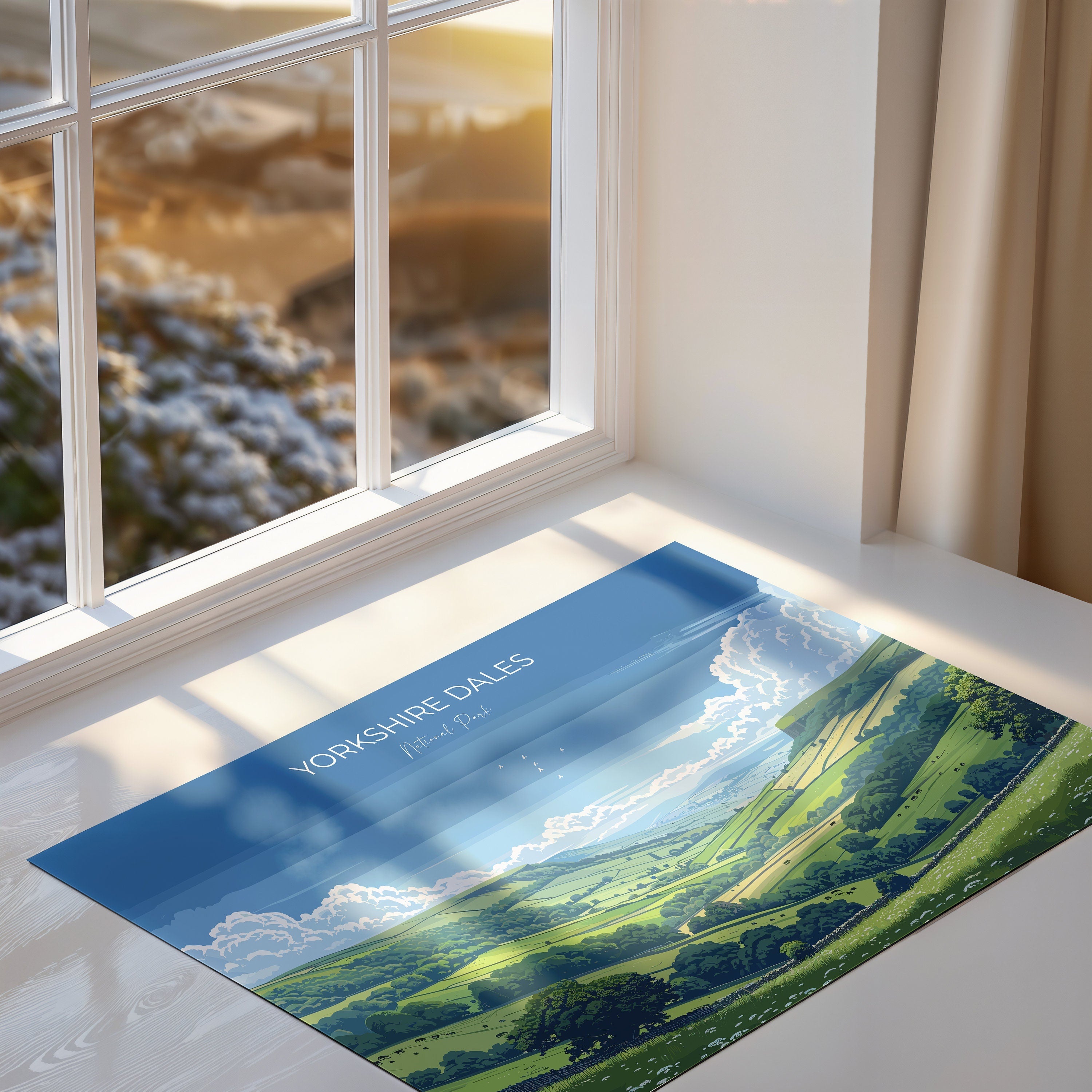 Yorkshire Dales Landscape Travel Poster Wall Art, Travel Print of Yorkshire Dales, Yorkshire Dales Art Lovers Gift, English Countryside NQ Media Designs
