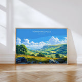 Yorkshire Dales Landscape Travel Poster Wall Art, Travel Print of Yorkshire Dales, Yorkshire Dales Art Lovers Gift, English Countryside NQ Media Designs