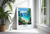Krabi Travel Print, Travel Poster of Krabi, Thailand, Krabi Art Lovers Gift, Wall Art Print NQ Media Designs