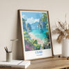 Krabi Travel Print, Travel Poster of Krabi, Thailand, Krabi Art Lovers Gift, Wall Art Print