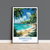 Barbados Travel Print, Travel Poster of Barbados, Caribbean, Barbados Art Lovers Gift, Caribbean Gift, Wall Art Print NQ Media Designs