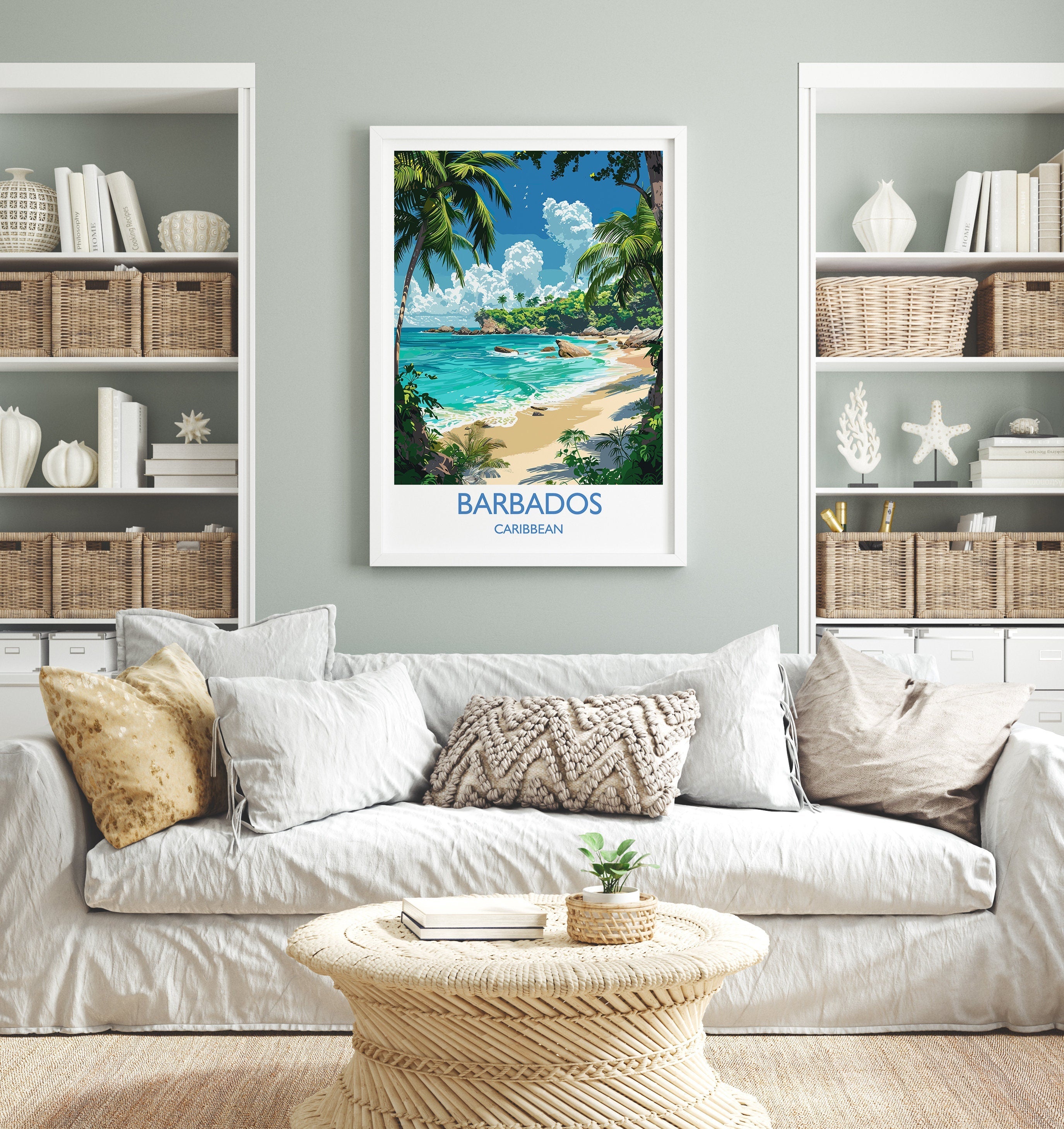 Barbados Travel Print, Travel Poster of Barbados, Caribbean, Barbados Art Lovers Gift, Caribbean Gift, Wall Art Print NQ Media Designs