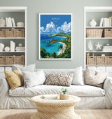 Antigua Travel Print Wall Art, Travel Poster of Antigua, Caribbean, Antigua Art Lovers Gift, Caribbean Gift, Wall Art Print NQ Media Designs