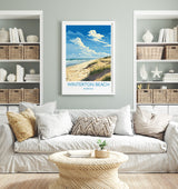 Winterton Beach Travel Print, Travel Poster of Winterton Beach, Norfolk, England, Winterton Beach Gift, Norfolk Art Gift, Wall Art Print NQ Media Designs