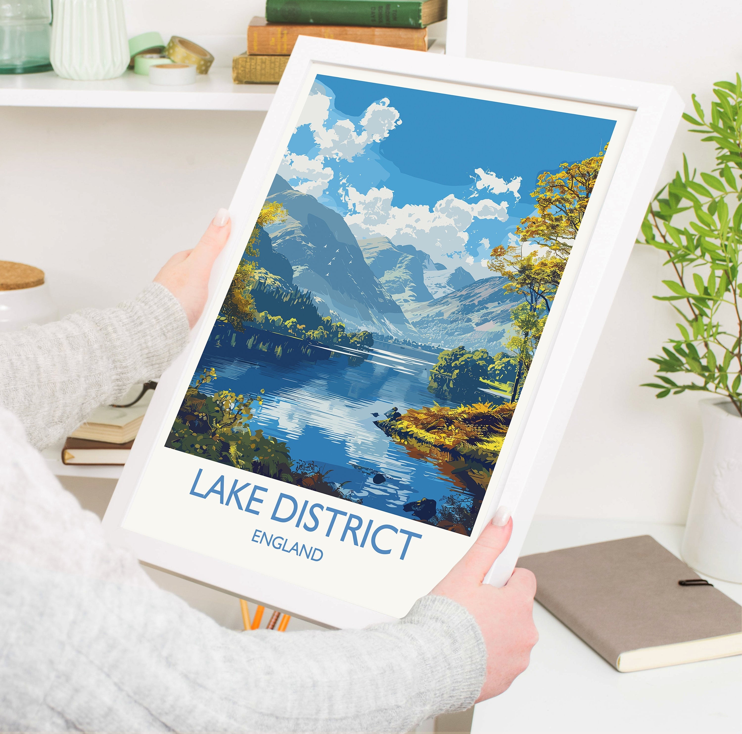 Lake District Travel Print Wall Art, Travel Poster of Lake District, Lake District Art Lovers Gift, English Countryside NQ Media Designs