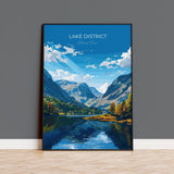 Lake District Travel Poster Wall Art, Travel Print of Lake District, Lake District Art Lovers Gift, English Countryside NQ Media Designs