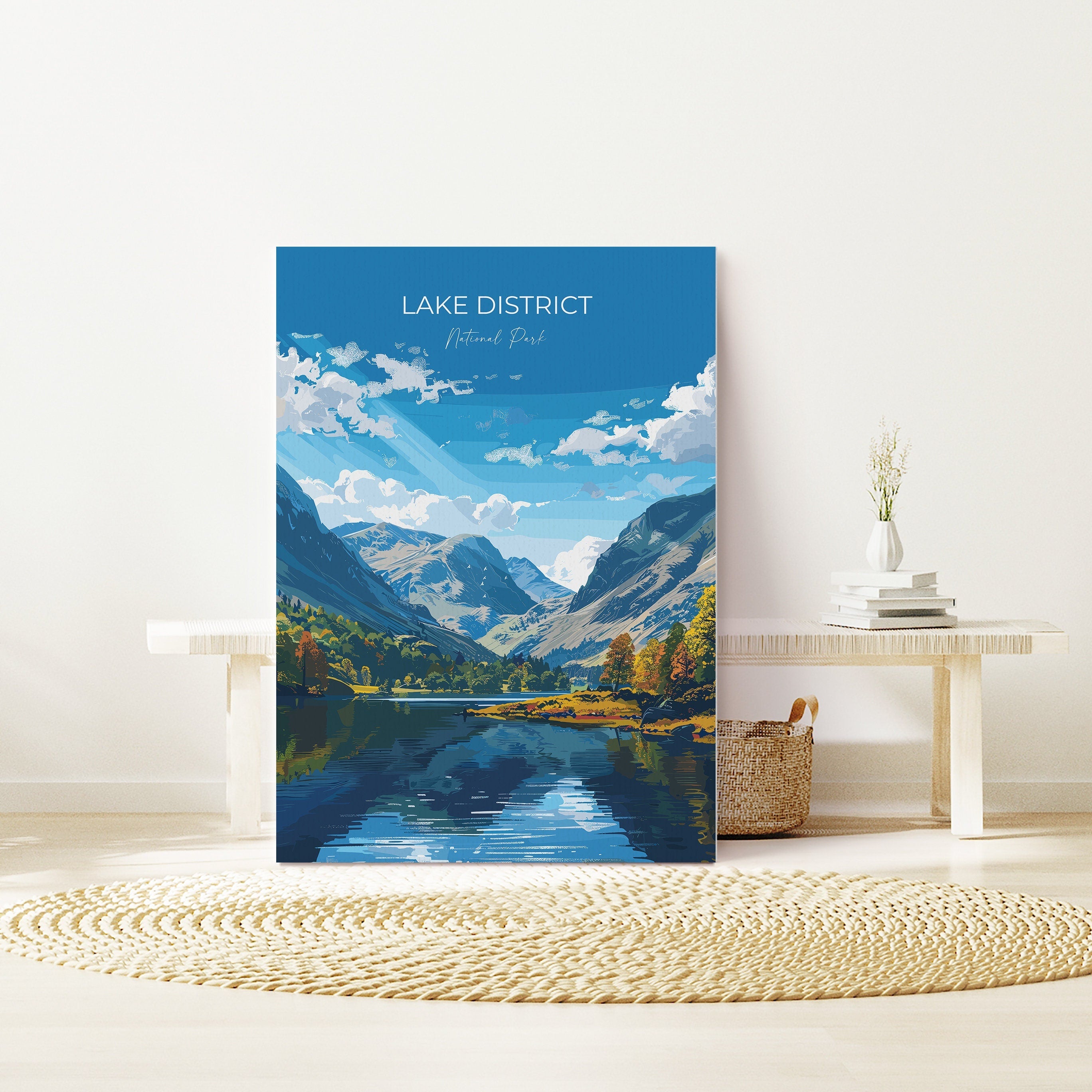 Lake District Travel Poster Wall Art, Travel Print of Lake District, Lake District Art Lovers Gift, English Countryside NQ Media Designs