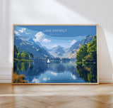 Lake District Landscape Travel Poster Wall Art, Travel Print of Lake District, Lake District Art Lovers Gift, Cumbria, English Countryside NQ Media Designs