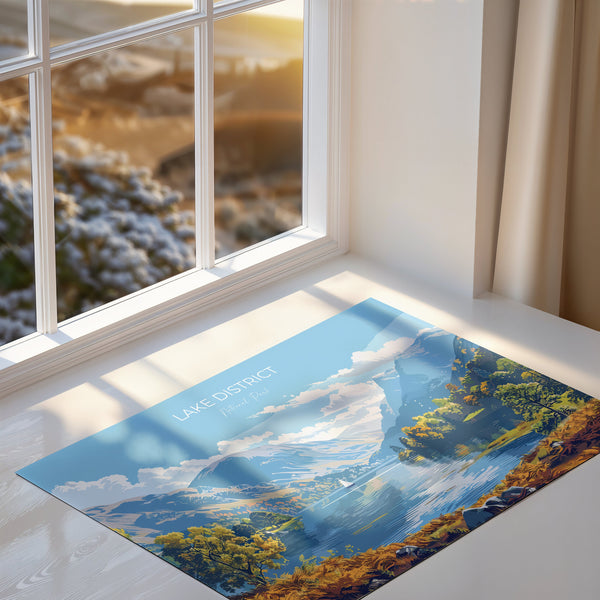 Lake District Landscape Travel Poster Wall Art, Travel Print of Lake District, Lake District Art Lovers Gift, Cumbria, English Countryside