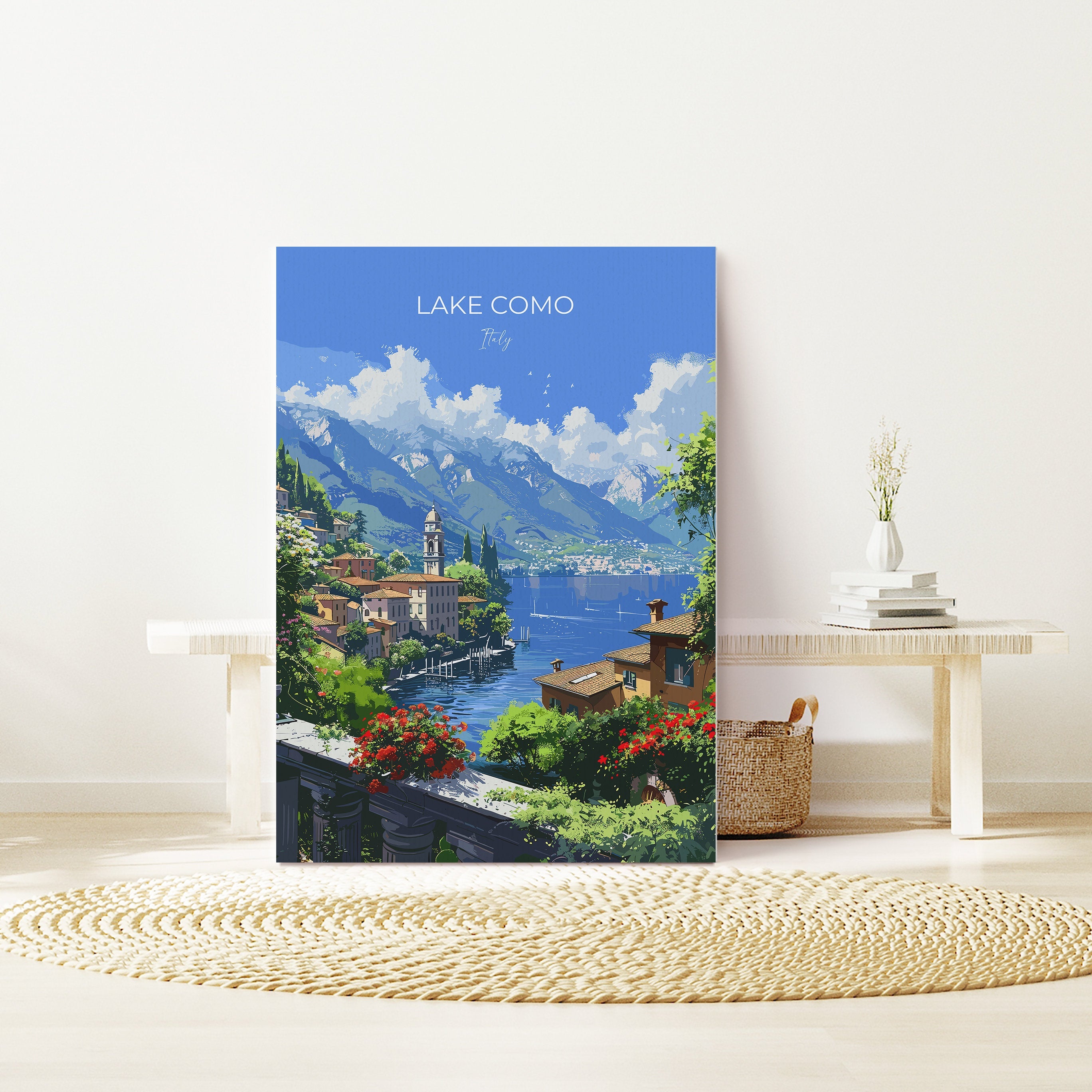 Lake Como Travel Print Wall Art, Travel Poster of Lake Como, Lake Como Art Lovers Gift, Italy, Italian Lakes Art Gift NQ Media Designs
