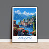 Lake Como Travel Poster Wall Art, Travel Print of Lake Como, Lake Como Art Lovers Gift, Italy, Italian Lakes Art Gift